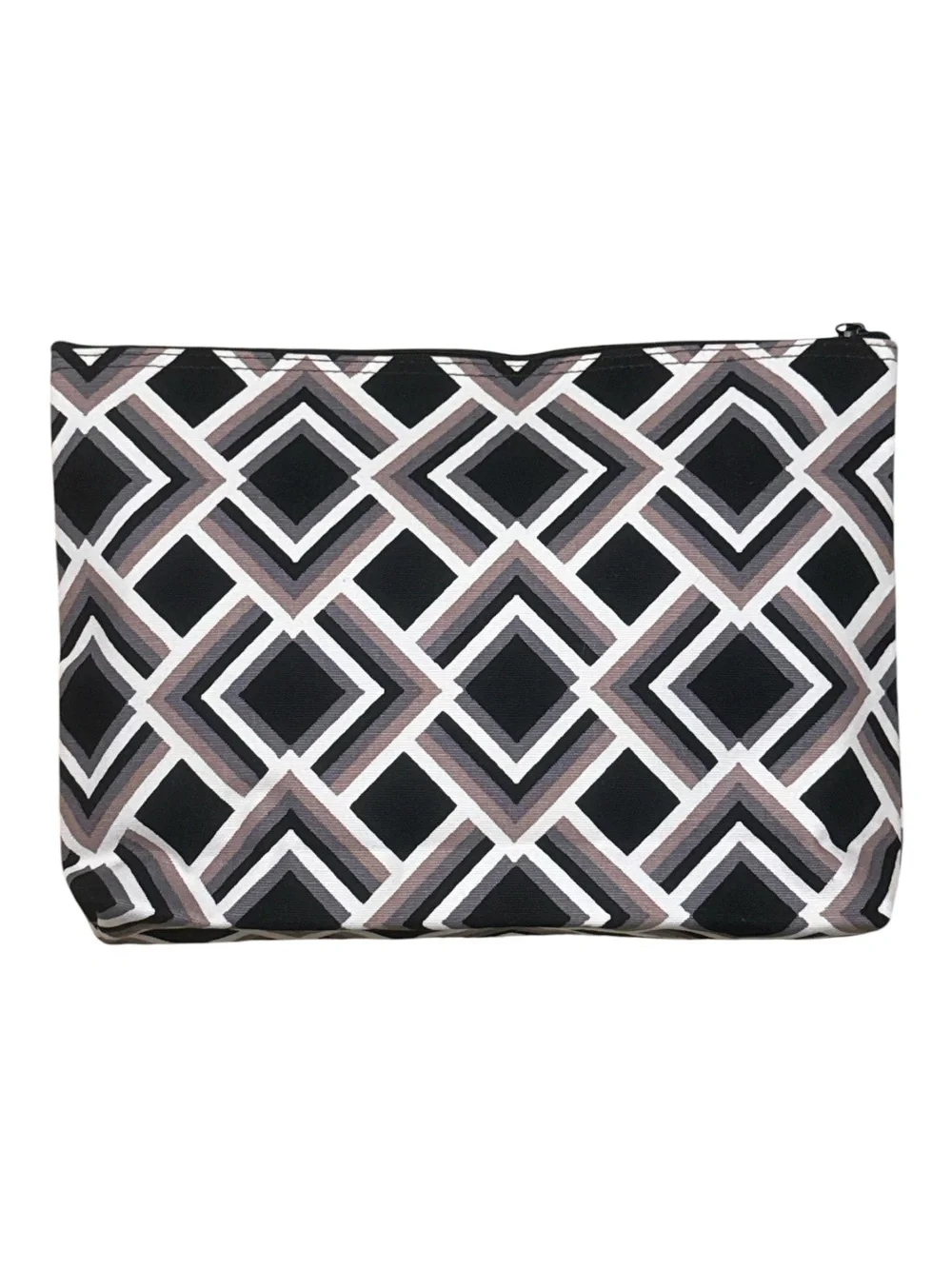 Thirty One Retired Deco Diamond Geometric Zip Pouch NWOT